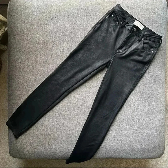 We The Free High Rise Coated Black Skinny Jeans Size 26 - Picture 1 of 8